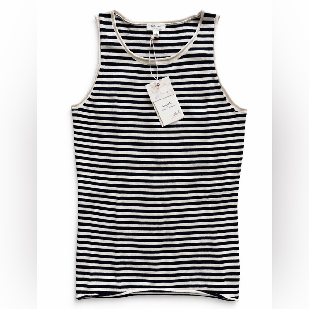 Splendid Black and White Striped Knit Tank Top size S, NWT